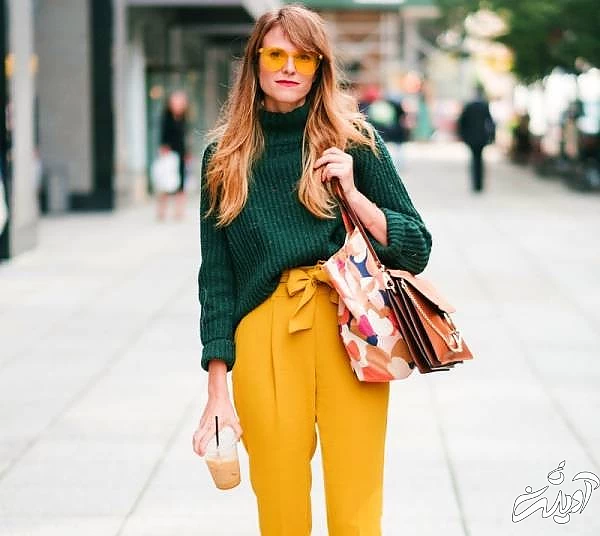 رنگ های مکمل در لباس ست لباس سبز و زرد